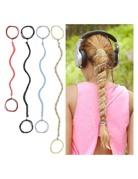 Tiras de Cabello en Espiral TBUKEOM - 4 Pcs Sin Daño, Multicolor