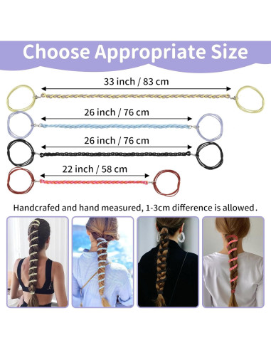 Tiras de Cabello en Espiral TBUKEOM - 4 Pcs Sin Daño, Multicolor