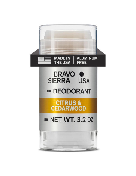 Desodorante Natural Bravo Sierra 90.7g - Sin Aluminio, Cítricos y Madera de Cedro