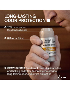 Desodorante Natural Bravo Sierra 90.7g - Sin Aluminio, Cítricos y Madera de Cedro 2