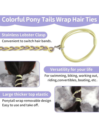 Tiras de Cabello en Espiral TBUKEOM - 4 Pcs Sin Daño, Multicolor