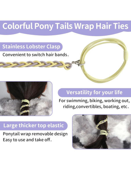 Tiras de Cabello en Espiral TBUKEOM - 4 Pcs Sin Daño, Multicolor