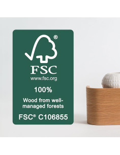 Perchero de pared Kazai Toke 5 ganchos acero y madera roble 2