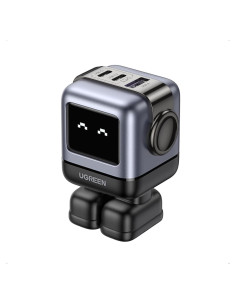 Cargador UGREEN Uno 65W GaN 3 Puertos Robot Negro