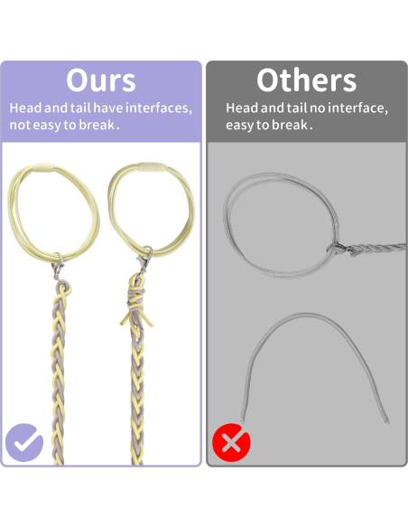 Tiras de Cabello en Espiral TBUKEOM - 4 Pcs Sin Daño, Multicolor