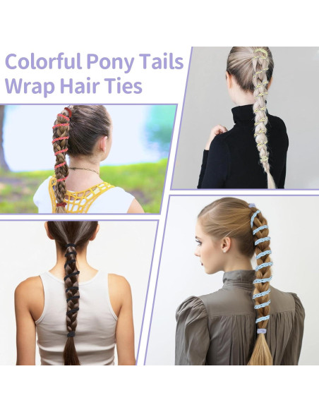 Tiras de Cabello en Espiral TBUKEOM - 4 Pcs Sin Daño, Multicolor