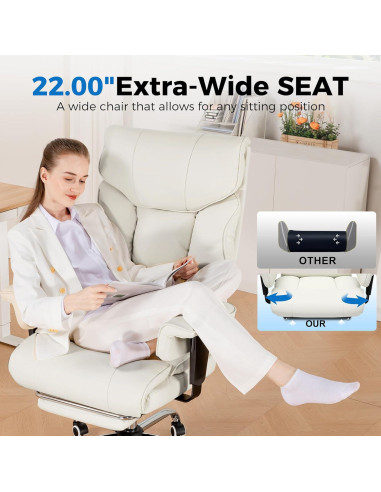 Silla de Juego GTRACING L-CH510 Grande 400LBS Beige Ergonómica