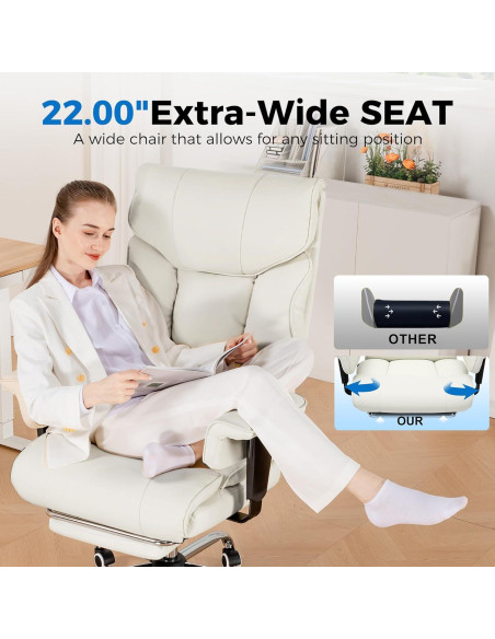 Silla de Juego GTRACING L-CH510 Grande 400LBS Beige Ergonómica