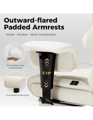 Silla de Juego GTRACING L-CH510 Grande 400LBS Beige Ergonómica