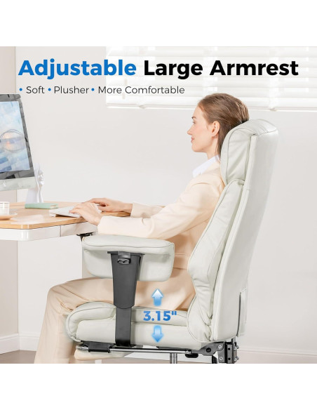 Silla de Juego GTRACING L-CH510 Grande 400LBS Beige Ergonómica