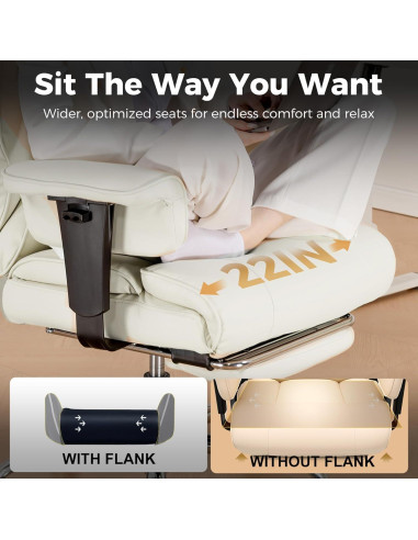 Silla de Juego GTRACING L-CH510 Grande 400LBS Beige Ergonómica