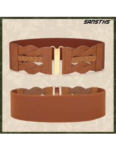 Cinturón Elástico Vintage SANSTHS para Mujeres - 7.62 cm Ancho 2