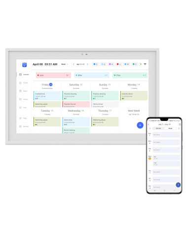 Calendario Digital 15.6" RhythNest Blanco - Planificación Familiar