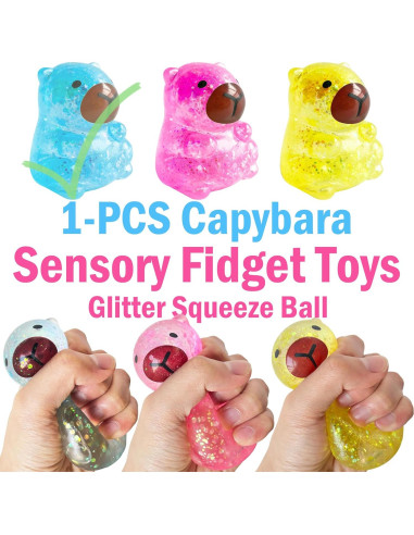 Pelota Squishy Kawaii ZTATU Capibara Azul 5x5x7 cm