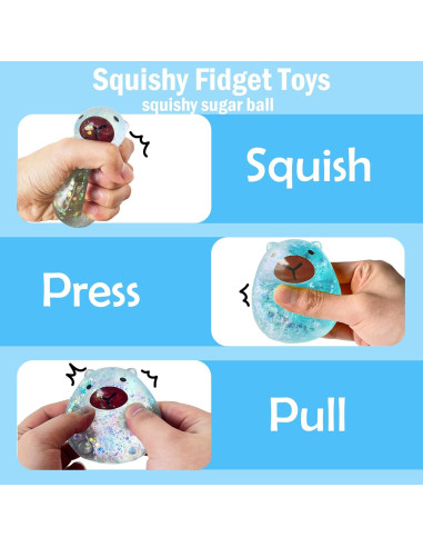 Pelota Squishy Kawaii ZTATU Capibara Azul 5x5x7 cm