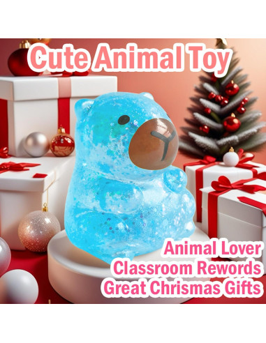 Pelota Squishy Kawaii ZTATU Capibara Azul 5x5x7 cm