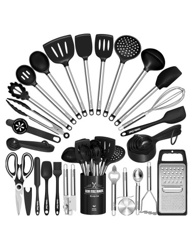 Juego de Utensilios de Cocina Umite Chef 34 Pcs Silicona y Acero