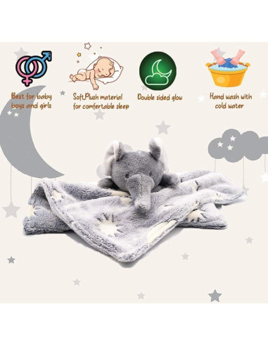 Manta de Seguridad para Bebés Cree Grandes Sueños Elefante Gris