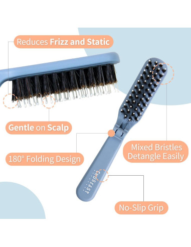 Cepillo de Viaje Uffy MiniPop Plegable Verde Menta 10.7cm