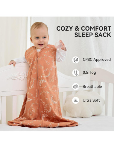 Saco de Sueño para Bebés 6-12 Meses FILLEEP 100% Algodón