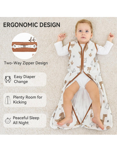 Saco de Sueño para Bebés 6-12 Meses FILLEEP 100% Algodón