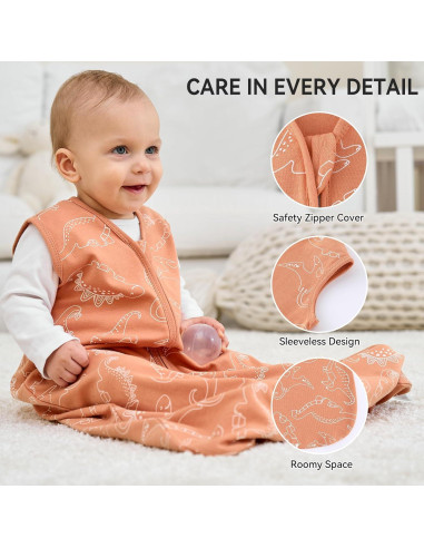 Saco de Sueño para Bebés 6-12 Meses FILLEEP 100% Algodón