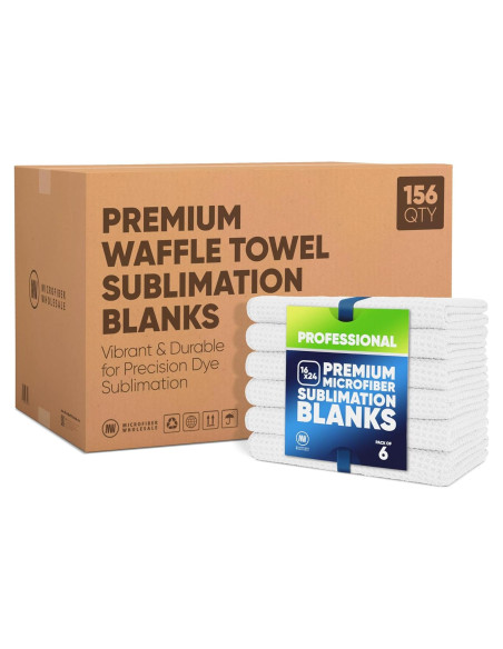 Toallas de Microfibra Blancas para Sublimación 40.6x61 cm - 156 Unidades