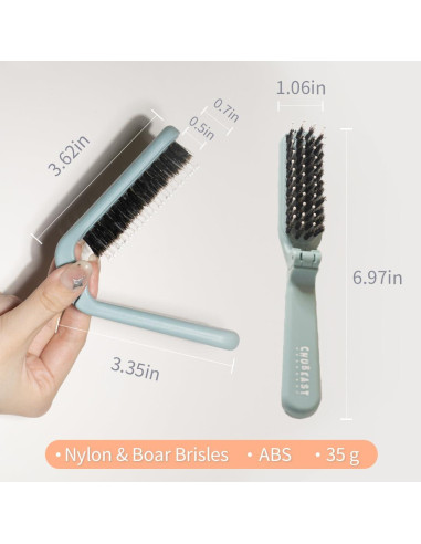 Cepillo de Viaje Uffy MiniPop Plegable Verde Menta 10.7cm