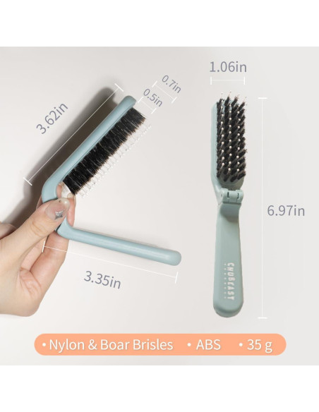 Cepillo de Viaje Uffy MiniPop Plegable Verde Menta 10.7cm