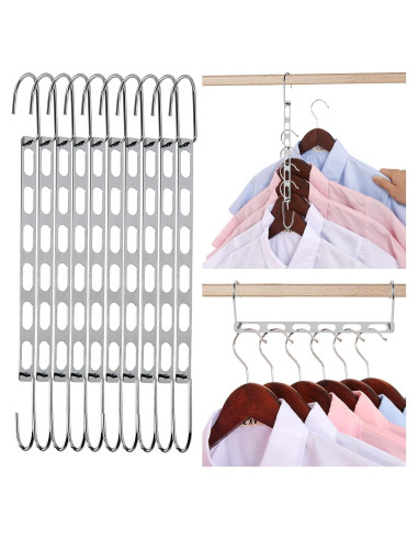 Perchas Ahorradoras de Espacio TREES & BREEZE, Paquete de 10