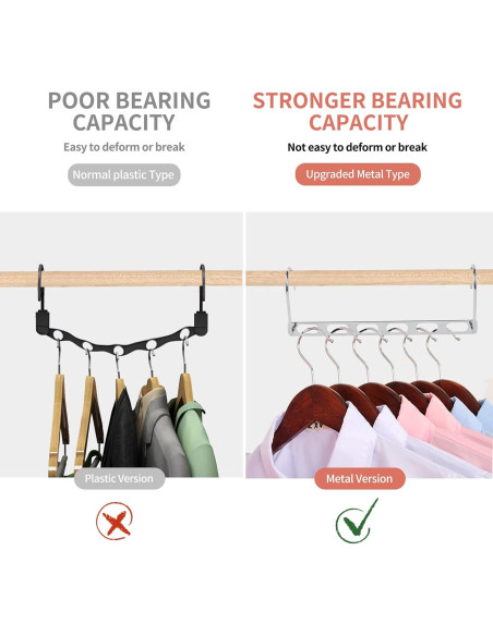 Perchas Ahorradoras de Espacio TREES & BREEZE, Paquete de 10