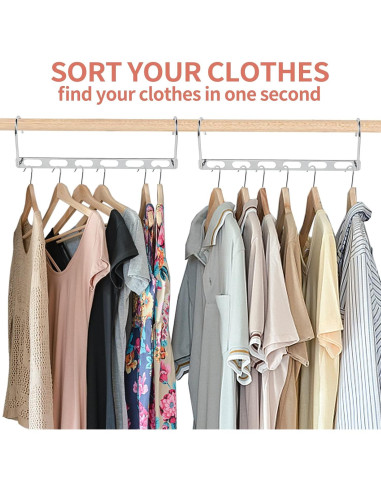 Perchas Ahorradoras de Espacio TREES & BREEZE, Paquete de 10