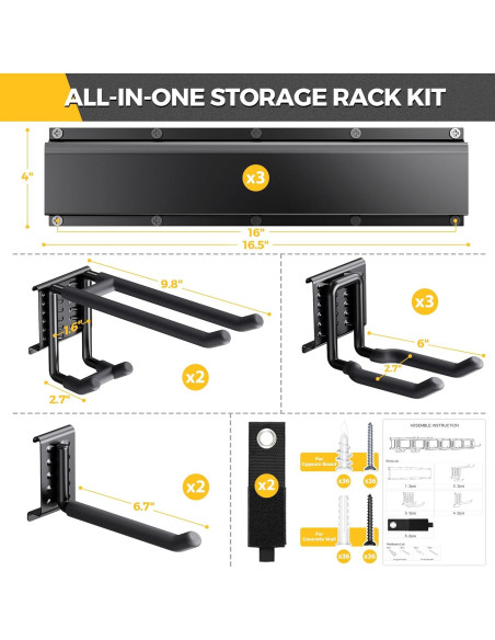 Organizador de Herramientas de Garaje LBT 125.7 cm Montado en Pared