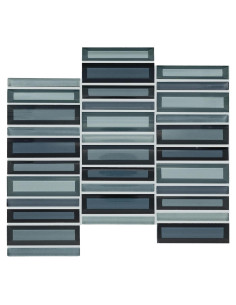 Mosaico de Vidrio Cerulean Swell 1x4" Tile Mart 3D