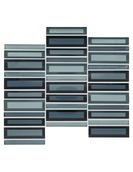 Mosaico de Vidrio Cerulean Swell 1x4" Tile Mart 3D