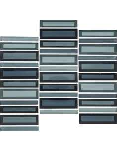Mosaico de Vidrio Cerulean Swell 1x4" Tile Mart 3D 2