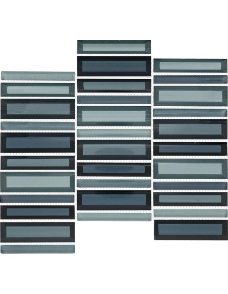 Mosaico de Vidrio Cerulean Swell 1x4" Tile Mart 3D