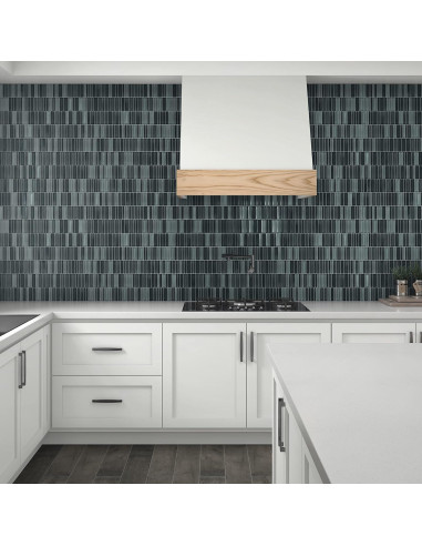 Mosaico de Vidrio Cerulean Swell 1x4" Tile Mart 3D