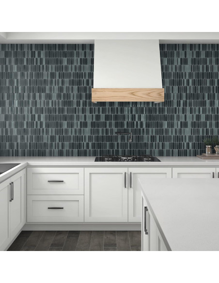 Mosaico de Vidrio Cerulean Swell 1x4" Tile Mart 3D