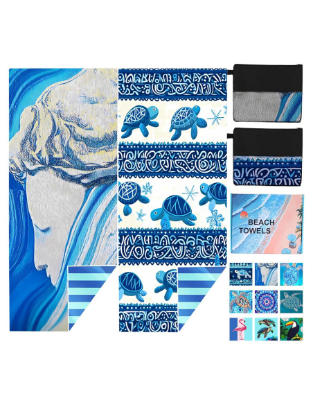 Toalla de Playa Microfibra Uisgong 2 Paquete 180x81cm Secado Rápido