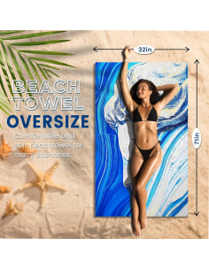 Toalla de Playa Microfibra Uisgong 2 Paquete 180x81cm Secado Rápido 2