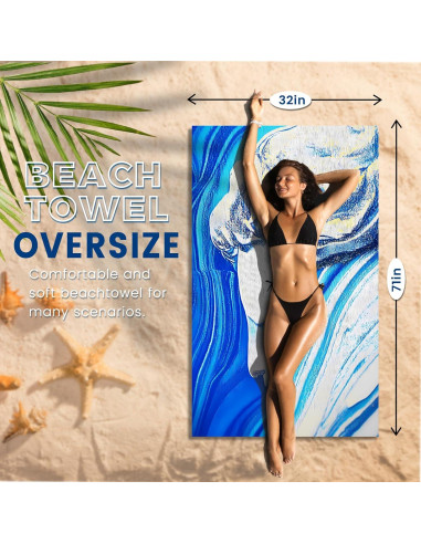 Toalla de Playa Microfibra Uisgong 2 Paquete 180x81cm Secado Rápido