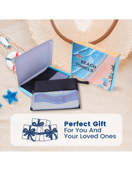 Toalla de Playa Microfibra Uisgong 2 Paquete 180x81cm Secado Rápido