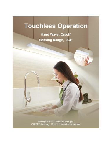 Luces LED Bajo Gabinete iQuincy 30.48cm 2 Paquete con Sensor