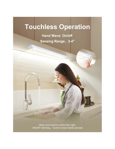 Luces LED Bajo Gabinete iQuincy 30.48cm 2 Paquete con Sensor