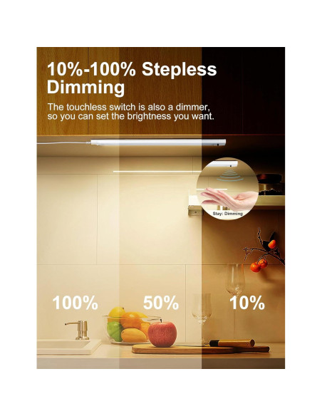 Luces LED Bajo Gabinete iQuincy 30.48cm 2 Paquete con Sensor