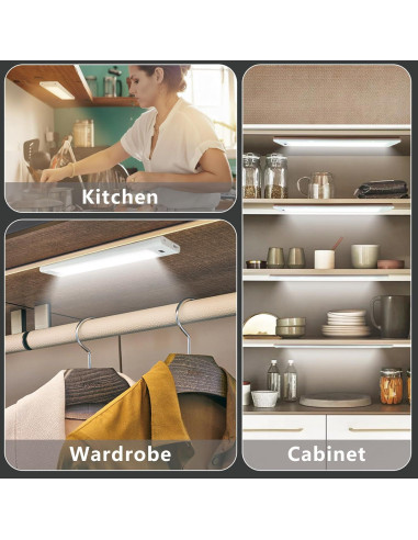 Luces LED Bajo Gabinete iQuincy 30.48cm 2 Paquete con Sensor