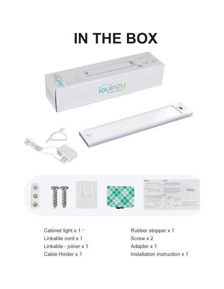 Luces LED Bajo Gabinete iQuincy 30.48cm 2 Paquete con Sensor