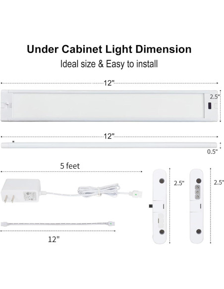 Luces LED Bajo Gabinete iQuincy 30.48cm 2 Paquete con Sensor