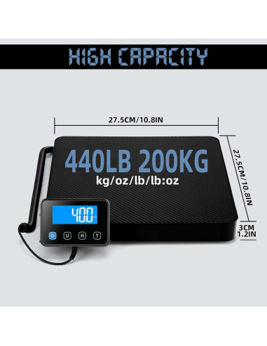 Báscula de Envío Drcowu 200kg/10g Digital con Retención y Tara
